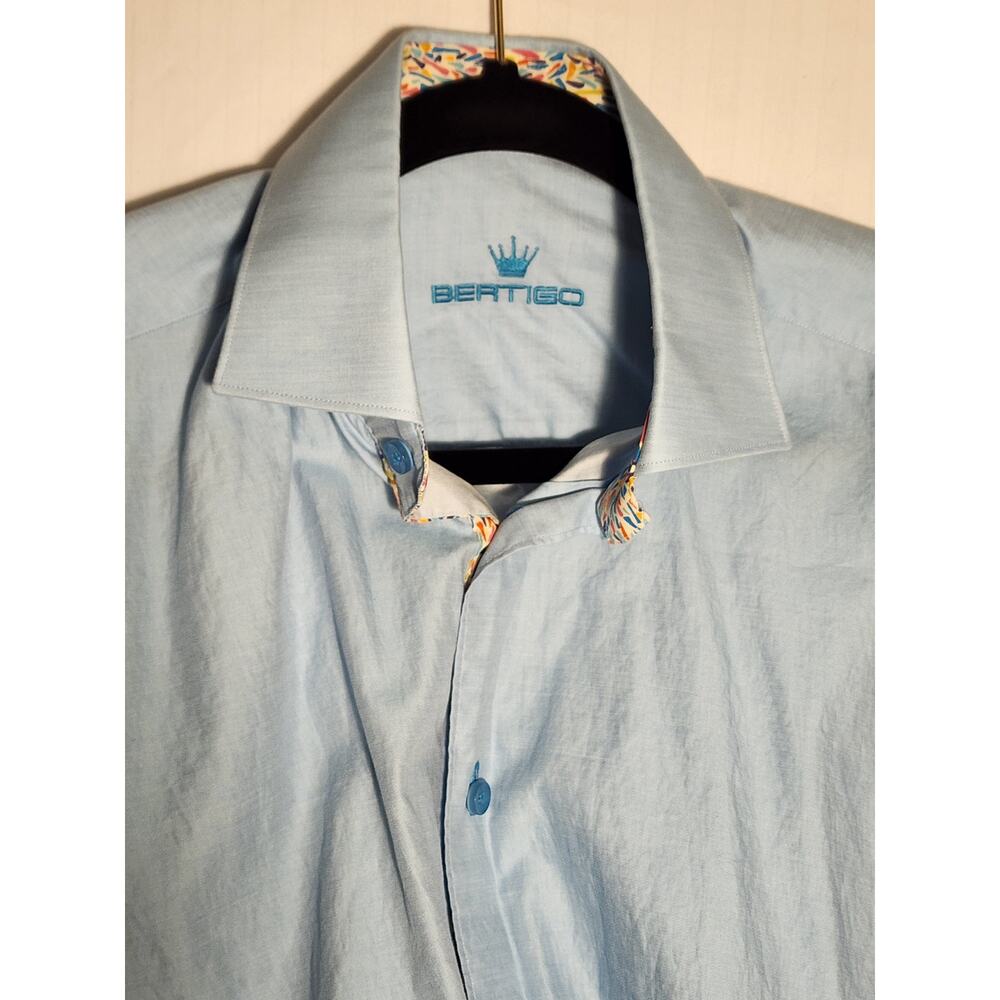 BERTIGO Men's Button Up Dress Shirt Medium - Picture 2 of 8